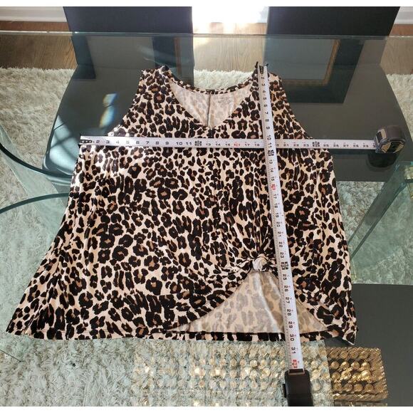 Lane Bryant Womens Beige Leopard print Rayon Casual V Neck Top Blouse Size 26/28 - Picture 10 of 10